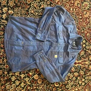 Carhartt Blue Plaid Button-Up Shirt
